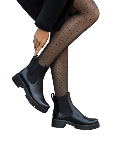 Chelsea | Black Ankle Boots with Thick Sole