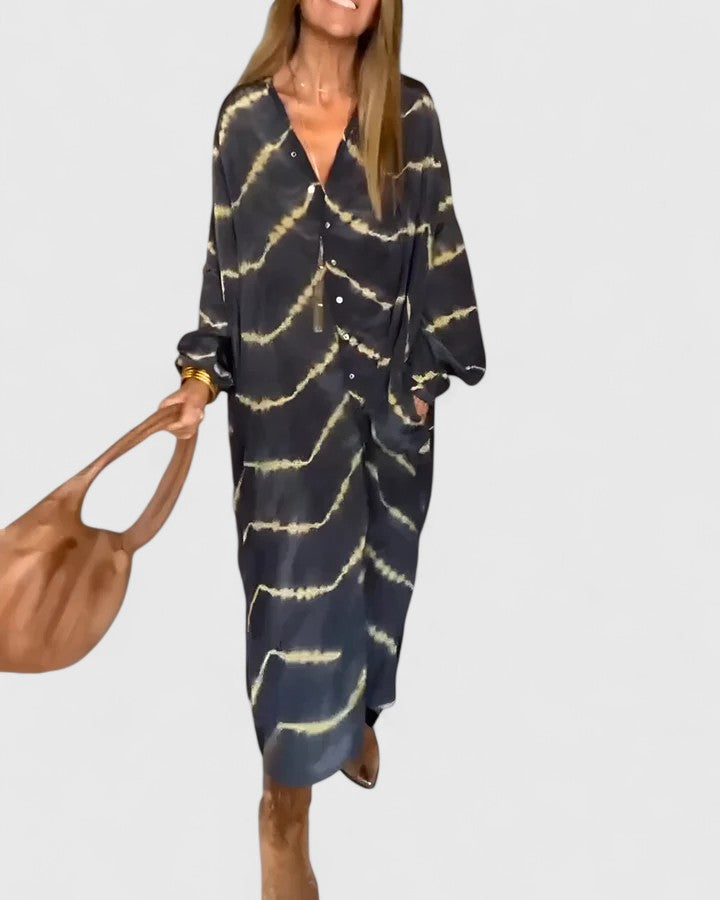 KELISSEA | ELEGANT BOHO STRIPED MAXI DRESS