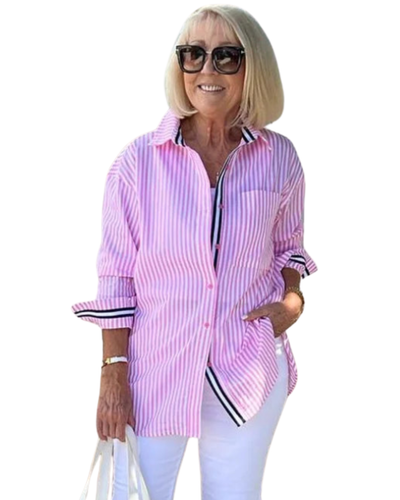 Camila | Chic Striped Button-Down Shirt