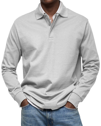 ALJUR - CASUAL LONGSLEEVE POLO