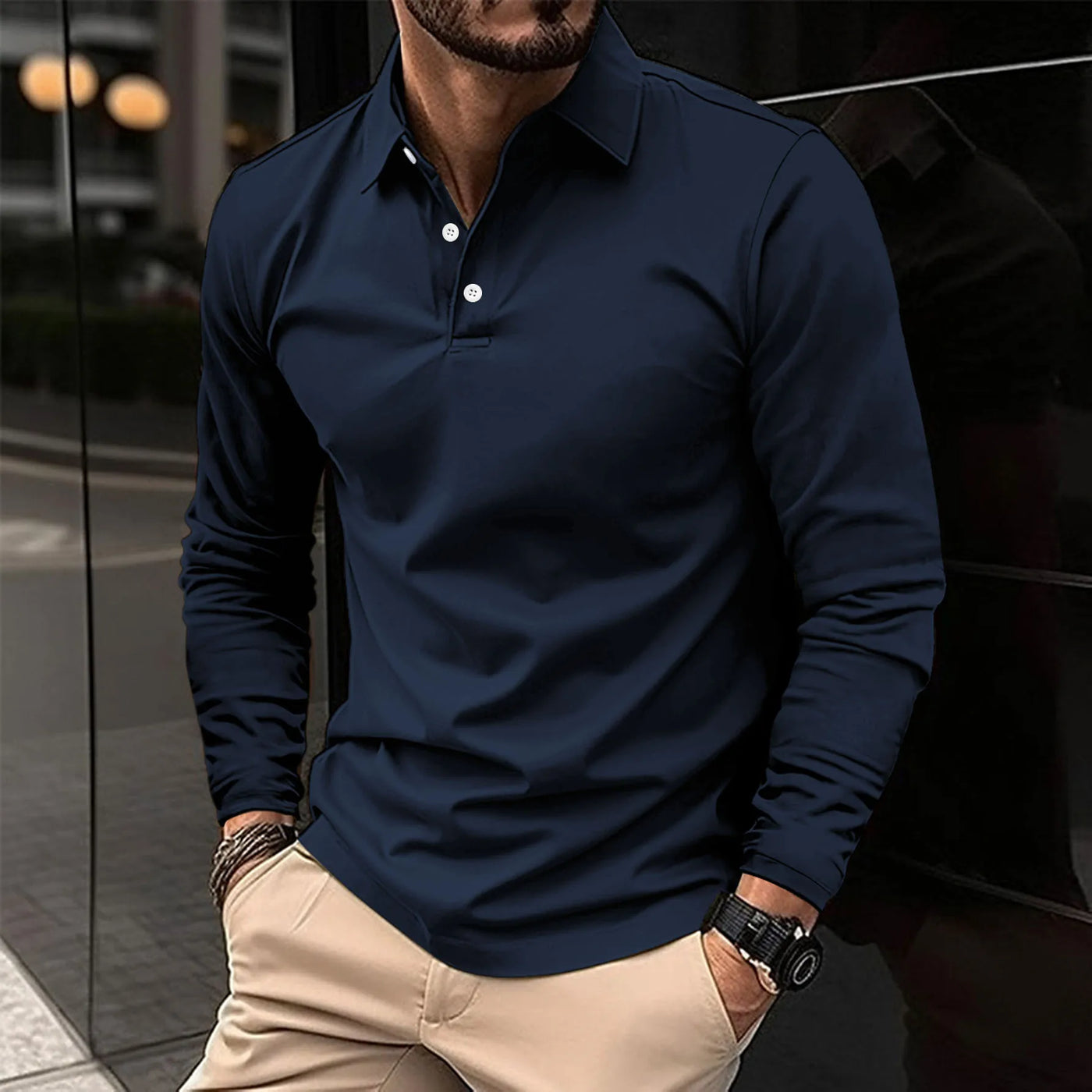 EZRA | RELAXED LONG-SLEEVE POLO