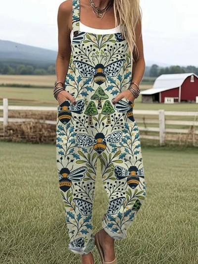 AURORA | FLYING BEES EMBROIDERY PATTERN JUMPSUIT