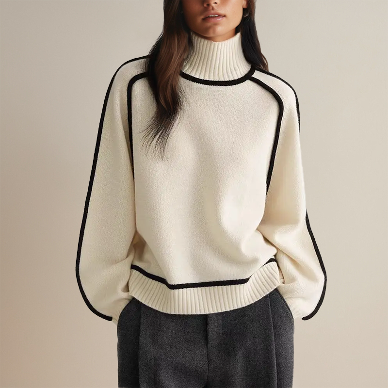 Ava | Luxurious Turtleneck with Contrasting Details