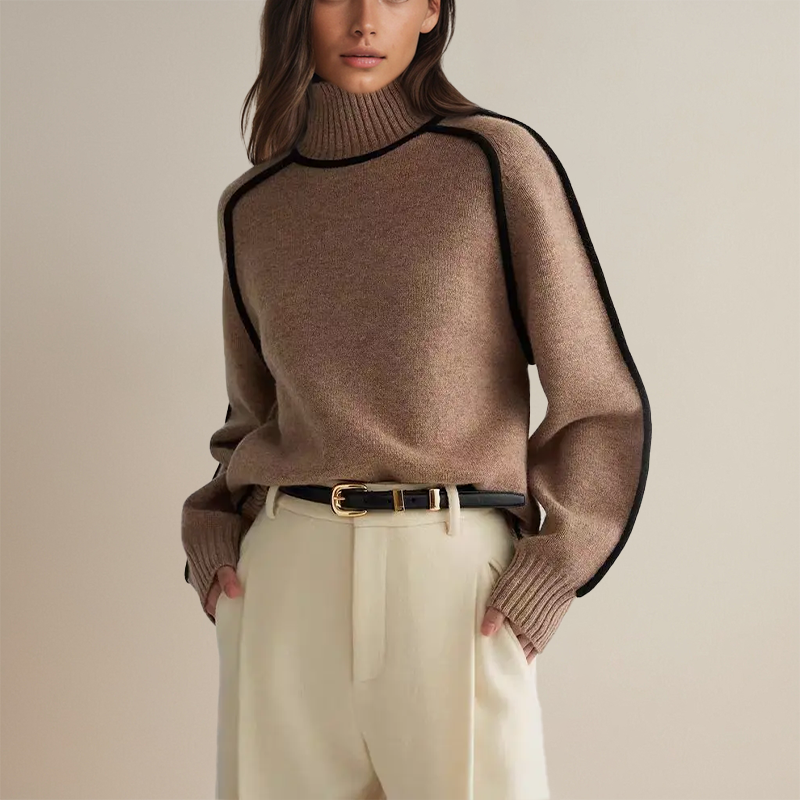 Ava | Luxurious Turtleneck with Contrasting Details