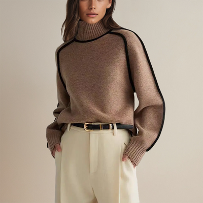 Ava | Luxurious Turtleneck with Contrasting Details