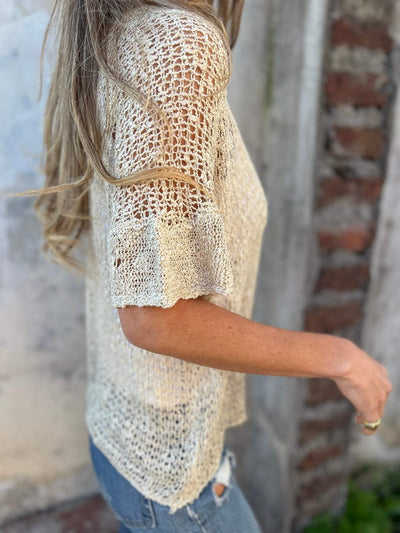 Kamila | Elegant Textured V-Neck Knit Top
